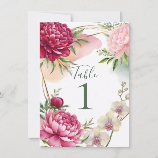 Invitation Peony & Orchid Garden Floral Glam Wedding  (Devant)