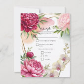 Invitation Peony & Orchid Garden Floral Glam Wedding  (Devant)