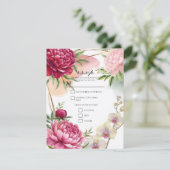 Invitation Peony & Orchid Garden Floral Glam Wedding  (Debout devant)