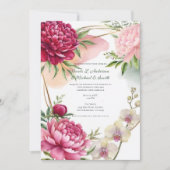 Invitation Peony & Orchid Garden Floral Glam Wedding  (Devant)