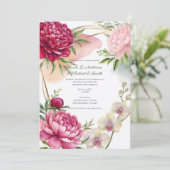 Invitation Peony & Orchid Garden Floral Glam Wedding  (Debout devant)