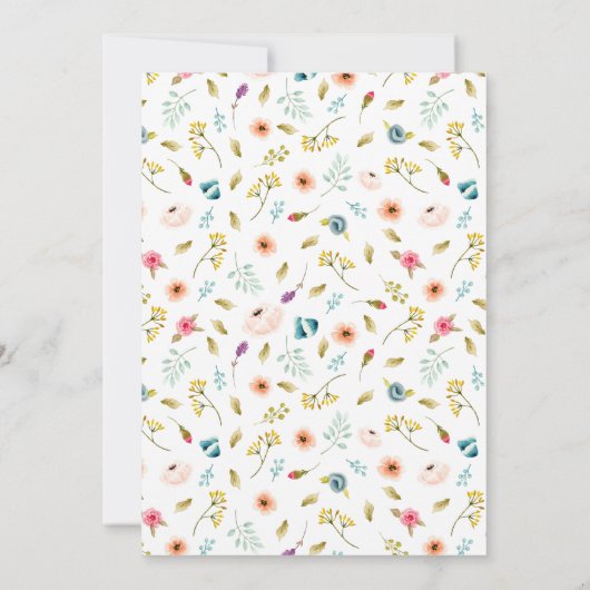 Invitation Peony Pastel Aquarelles Mariage de script or (Dos)