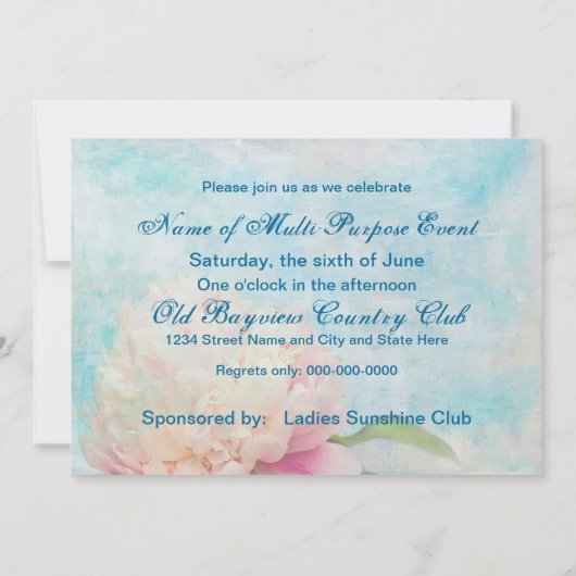 Invitation Peony - Polyvalent (Dos)