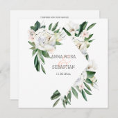 Invitation *~* Peony QR RSVP AR15 Fleurs Mariage de cadre (Devant / Derrière)