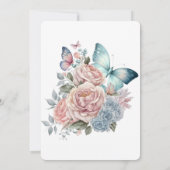 Invitation Peony rose Dusty Bleu Papillon Brunch & Bubbly (Dos)