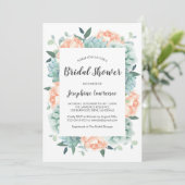 Invitation Peony & Succulents Fête des mariées aquarelle (Debout devant)