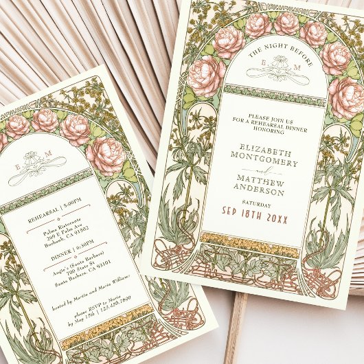 Invitation Peony The Night Before Wedding Rehearsal