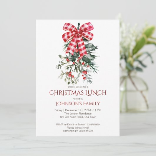 Invitation Pépine arc rouge de Noël (Debout devant)