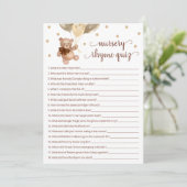 Invitation Pépinière Rhyme Quiz Jeu Teddy Bear Card (Debout devant)