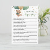 Invitation Pépinière Rhyme Quiz Jeu Teddy Bear Card (Debout devant)