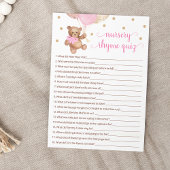 Invitation Pépinière Rhyme Quiz Jeu Teddy Bear Card