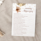 Invitation Pépinière Rhyme Quiz Jeu Teddy Bear Card