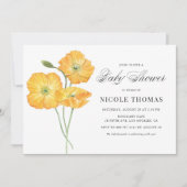 Invitation Pépites d'aquarelle orange Baby shower floral (Devant)