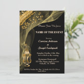 Invitation Pépites d'or riches avec du Champagne dans un seau (Debout devant)