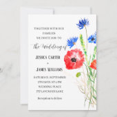 Invitation Pépites rouges Aquarelle rustique mariage élégant (Devant)