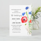 Invitation Pépites rouges Aquarelle rustique mariage élégant (Debout devant)