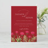 Invitation Pépites rouges Crimson Monogram Mariage (Debout devant)