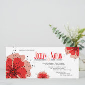 Invitation Pepper Poppies rouge Mariage (Debout devant)