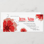 Invitation Pepper Poppies rouge Mariage (Devant / Derrière)