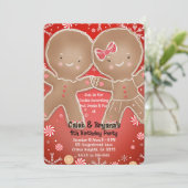 Invitation Pepperment pain d'épices garçon & fille fête d'ann (Debout devant)