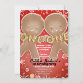 Invitation Peppermenthe Gingerbread Twins 1ère fête d'anniver (Devant)