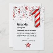 Invitation Peppermenthe Sucre de canne Ballons 1er Noël Anniv (Devant)