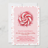 Invitation Peppermint Candy Cookie Exchange (Devant)