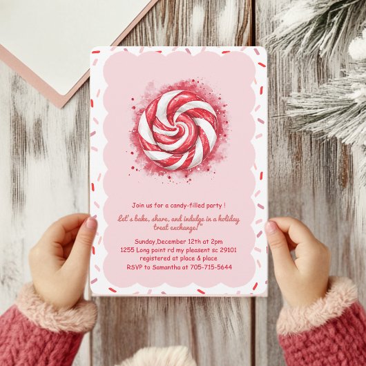 Invitation Peppermint Candy Cookie Exchange