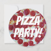 Invitation Pepperoni Photo Pizza Party Anniversaire (Devant)