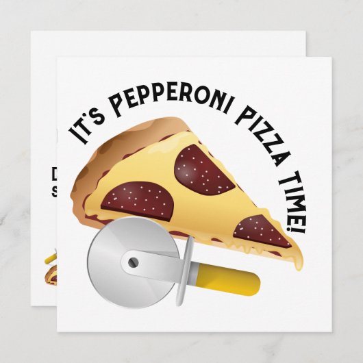 Invitation Pepperoni Pizza (Devant / Derrière)
