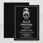 Invitation PER 20 Décès à ma jeunesse 30e anniversaire noir (Devant / Derrière)