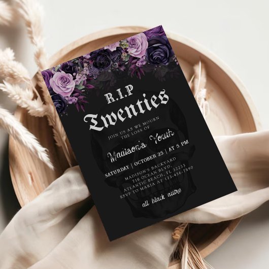 Invitation PER 20 Décès floral à ma jeunesse 30e anniversaire