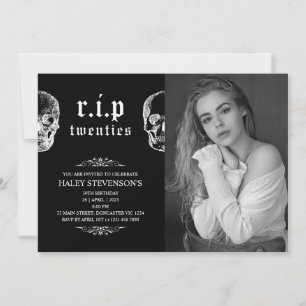 Invitation PER 20s Années Crâne funéraire des Années 30e anni
