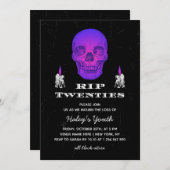 Invitation PER 20s Années Crâne pourpre Gothique 30e annivers (Devant / Derrière)