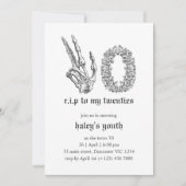 Invitation PER 20s Années Goth Skull Skeleton 30e Anniversair (Devant)