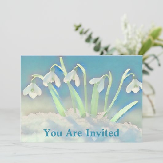 Invitation Perce-Neige Bleu (Debout devant)