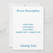 Invitation Perce-Neige Bleu (Dos)