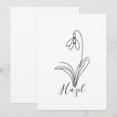 Invitation Perce-neige personnalisé de janvier Fleur de naiss (Devant / Derrière)