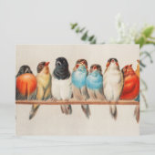 Invitation Perche antique des oiseaux Hector Giacomelli (Debout devant)