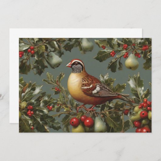 Invitation Perdrix dans un poirier (Devant / Derrière)