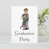 Invitation Père et fille diplômée (Debout devant)