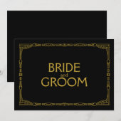 Invitation "Père et Mère" Panneau de mariage de style Art déc (Devant / Derrière)