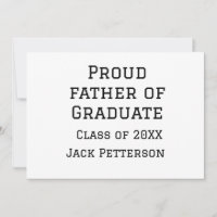 Père fier de la promotion de 20XX ajoutez le nom