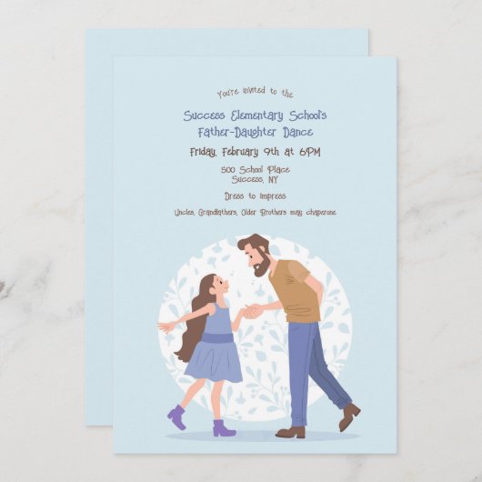 Invitation Père Fille Danse (Devant / Derrière)