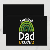 Invitation Père le plus chanceux jamais famille St Patrick's (Devant / Derrière)