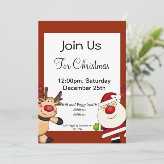 Invitation Père Noël (Debout devant)