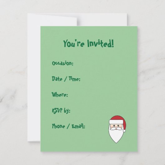 Invitation Père Noël (Dos)
