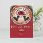 Invitation Père Noël à la chute de Chimney fête de vacances (Debout devant)