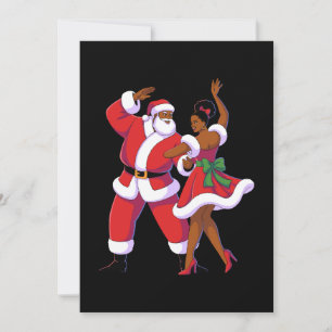 Invitation Père Noël africain dansant Noël Vacances Xmas