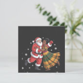 Invitation Père Noël africain Mme Claus danse afro-américain (Debout devant)